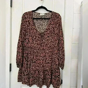 Aura Floral Babydoll Mini Dress size M in new like condition. Feminine, cowgirl
